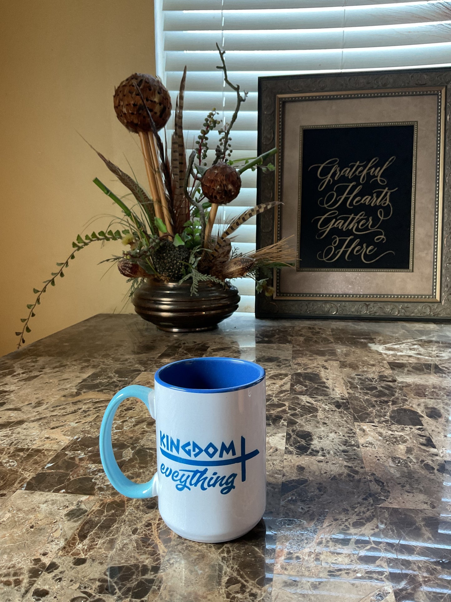 Blue beveled KINGDOM OVER EVERYONE