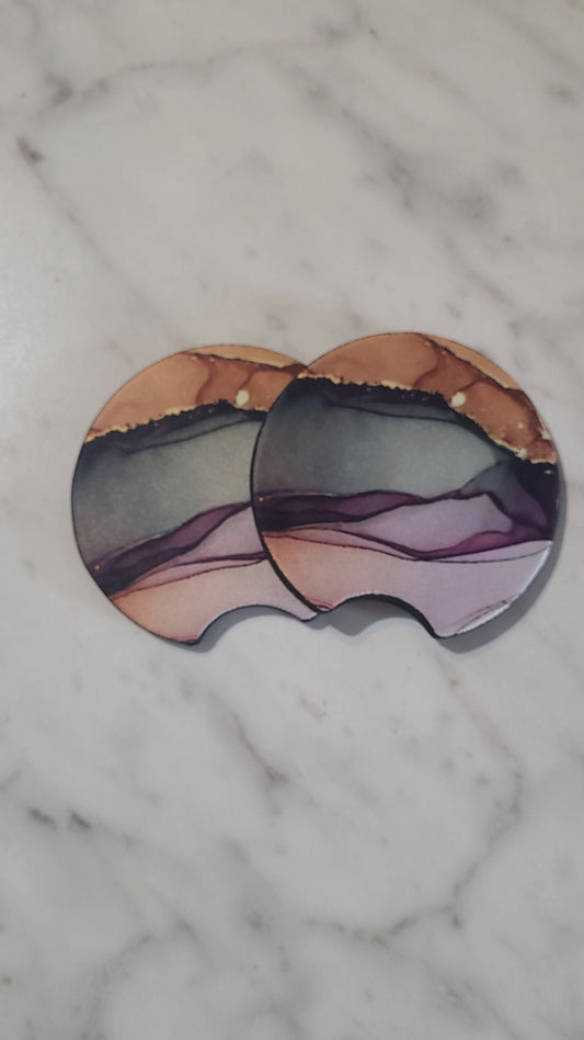 Earthtone neoprene coaster set