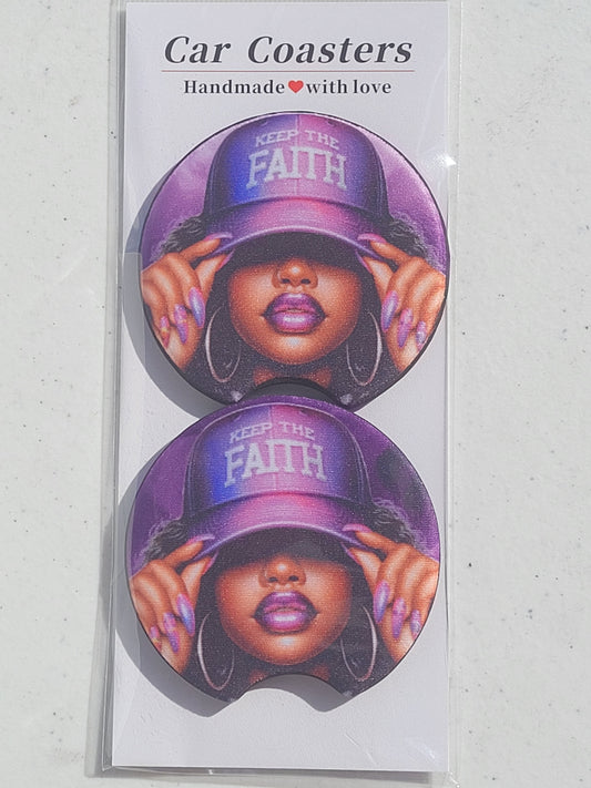 Keep the faith CAR COASTER set