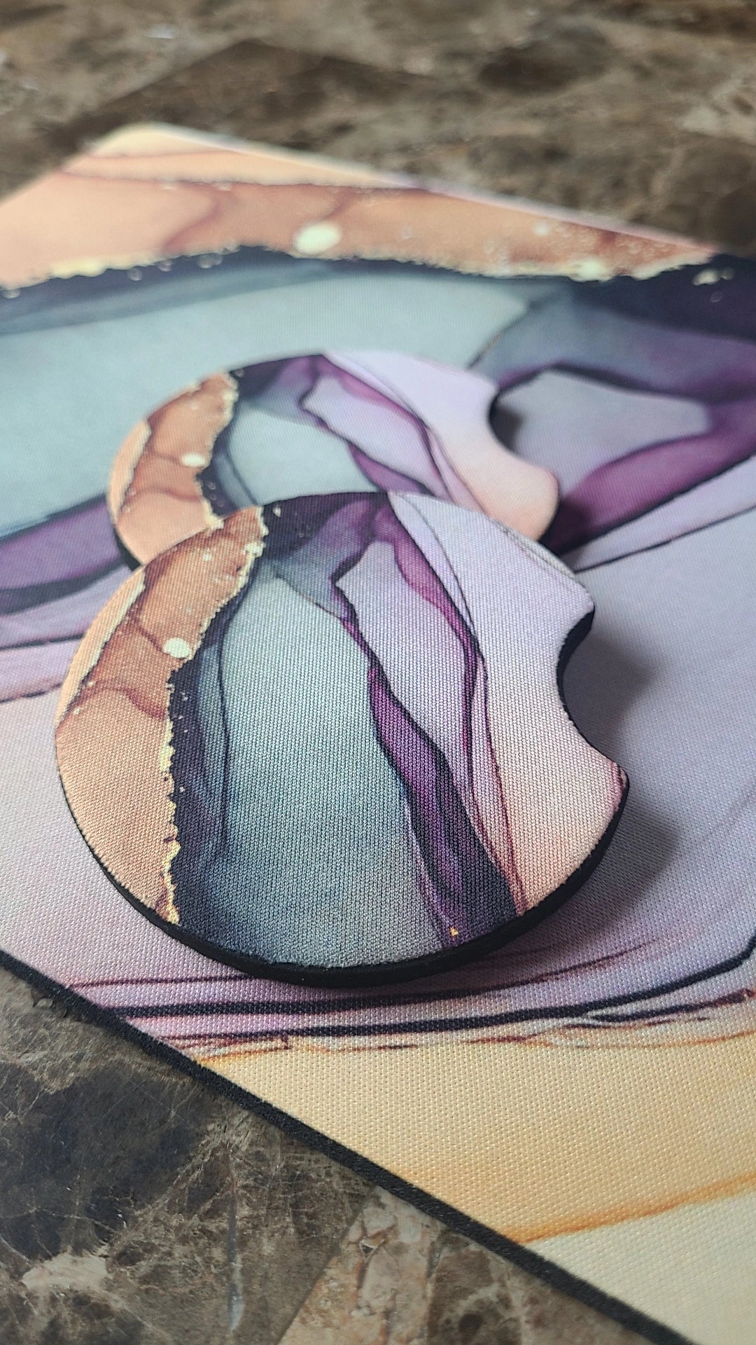 Earthtone neoprene coaster set
